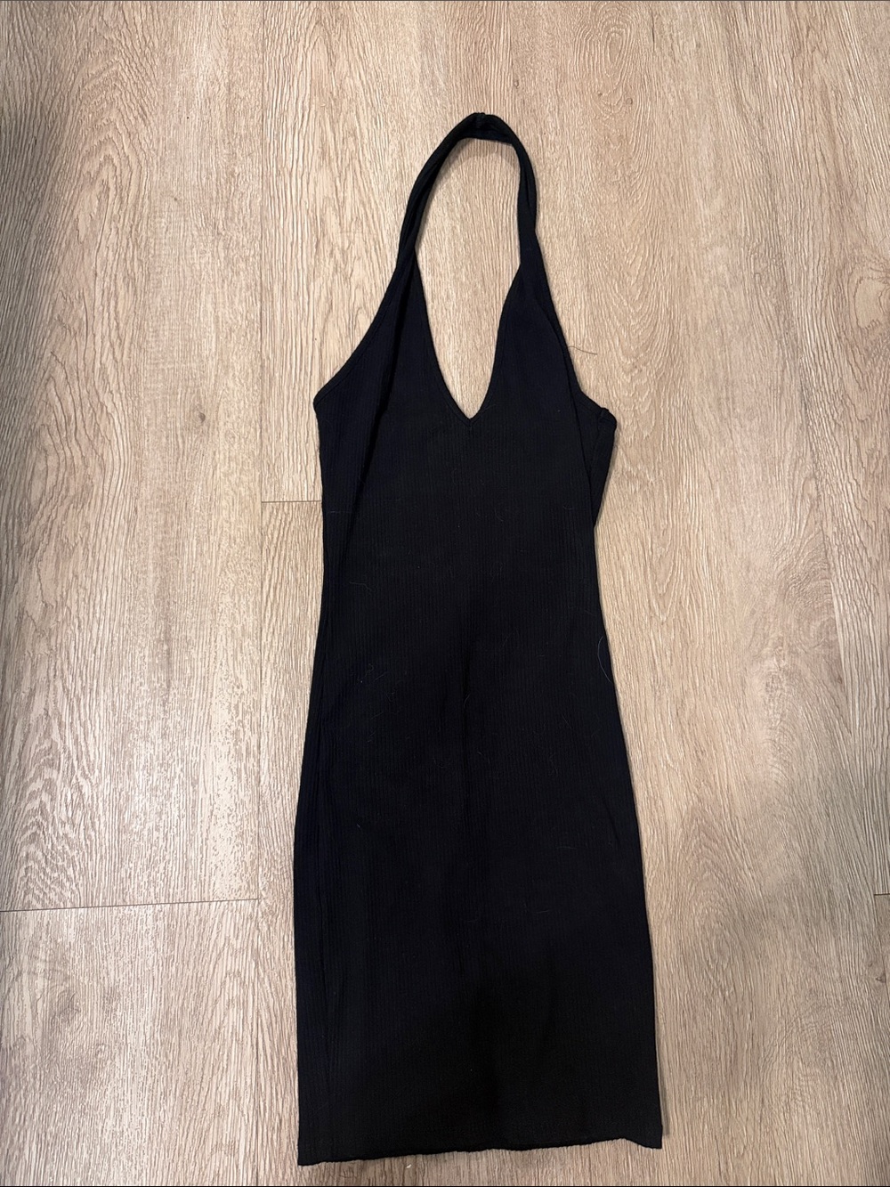 Fashion Nova Black Halter Ribbed One-Piece Bodysuit